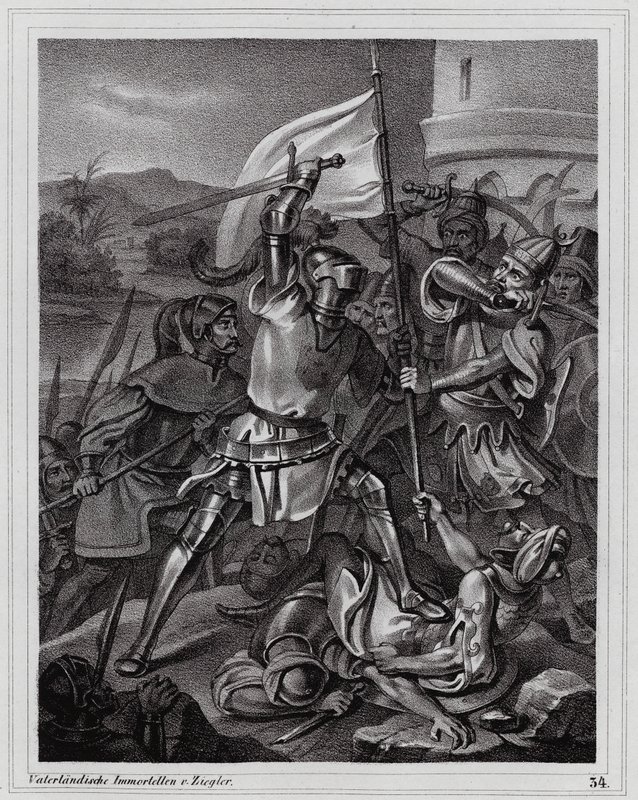 Belejring af Damietta af Peter Johann Nepomuk Geiger
