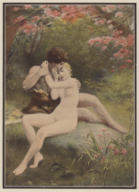 Forår (farve litho) af Pharamond Blanchard