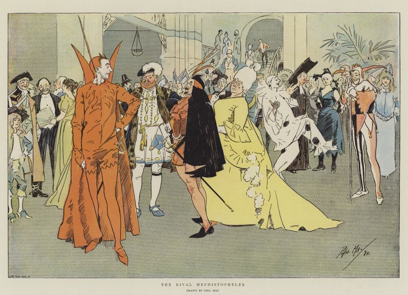 The Rival Mephistopheles (chromolitho) af Phil May