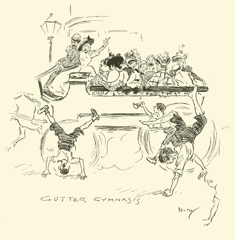 Illustration til Phil Mays Gutter-Snipes af Phil May