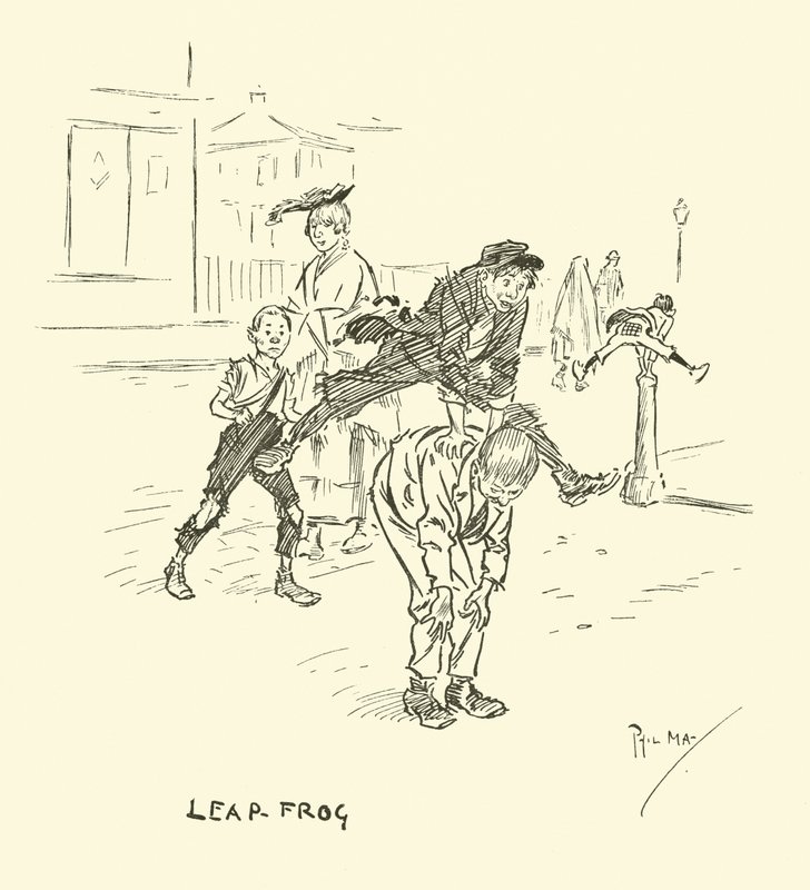 Illustration til Phil Mays Gutter-Snipes af Phil May