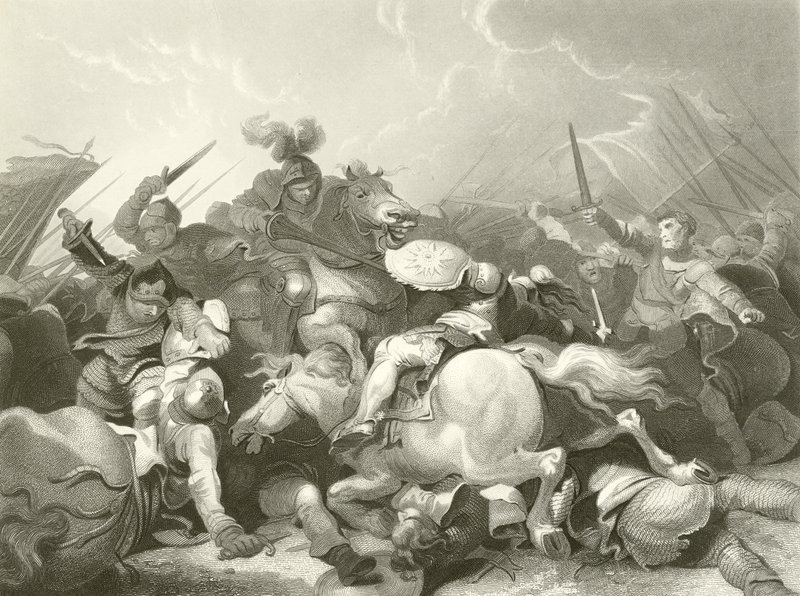 Slaget ved Bosworth Field af Philippe Jacques de Loutherbourg