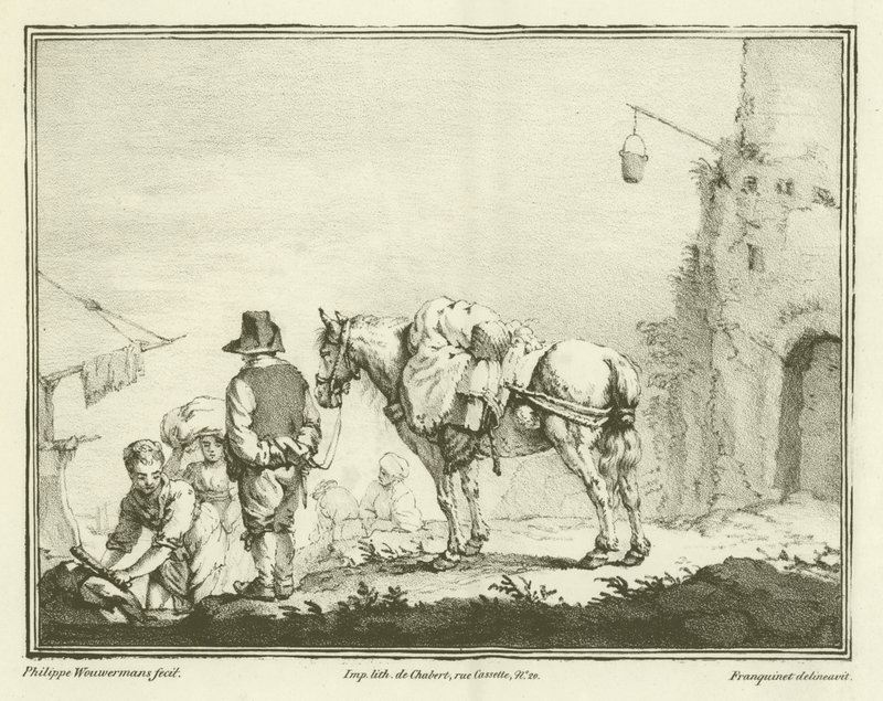 Rejsende med en hest af Philips Wouwerman