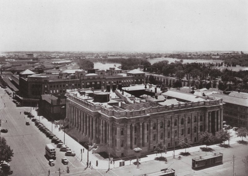 Parliament House, Adelaide, South Australia (s/h-billede) af Photographer Australian