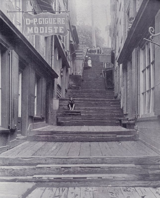 Canada: Break-neck Stairs, Quebec (s/h foto) af Photographer Canadian