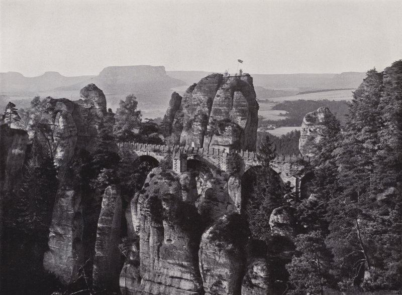 Bastei-broen (s/h-billede) af Photographer German