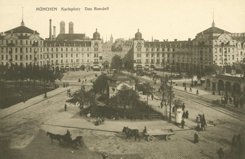Karlsplatz Rondell, München (s/h-billede) af Photographer German