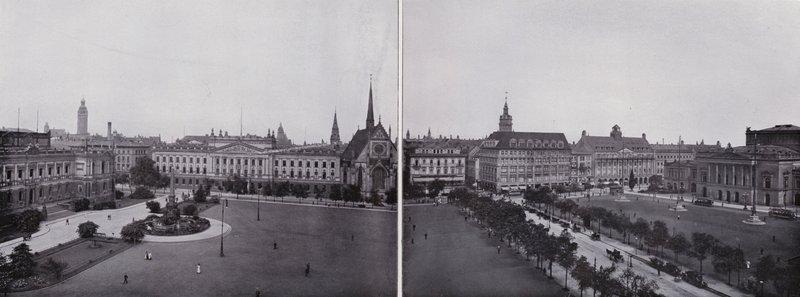 Leipzig: Panorama fra Augustusplatz (s/h foto) af Photographer German
