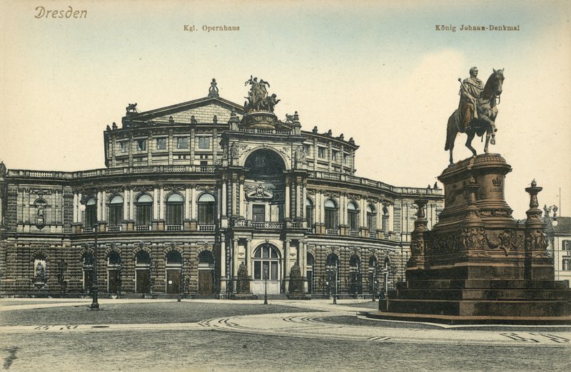Operahuset, Dresden (farvefoto) af Photographer German