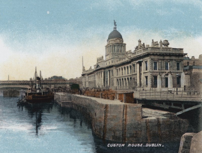 Custom House, Dublin (farvefoto) af Photographer Irish