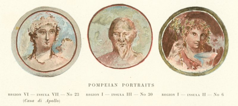 Pompeianske portrætter (farve litho) af Pierre Gusman