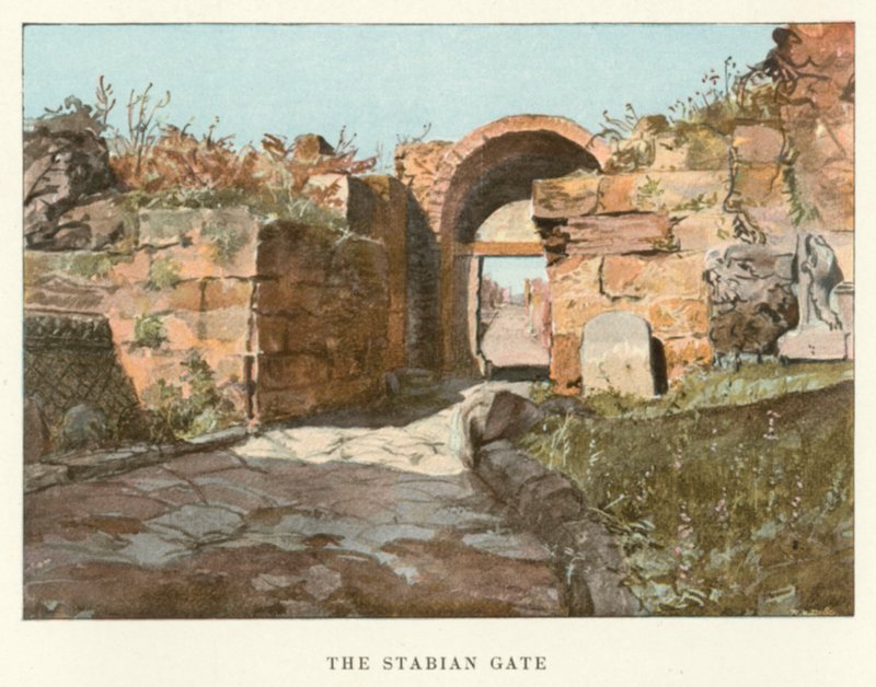 Stabianporten (farve litho) af Pierre Gusman