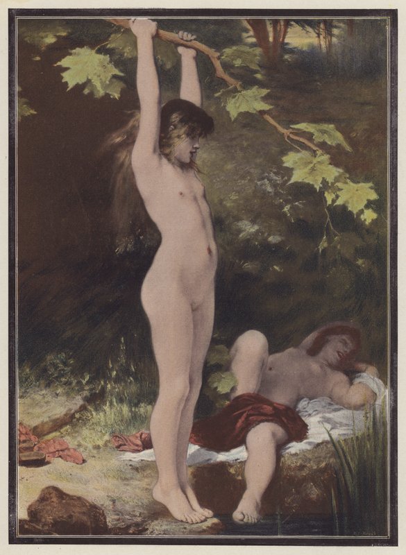 I skoven (farve litho) af Pierre Oliver Joseph Coomans