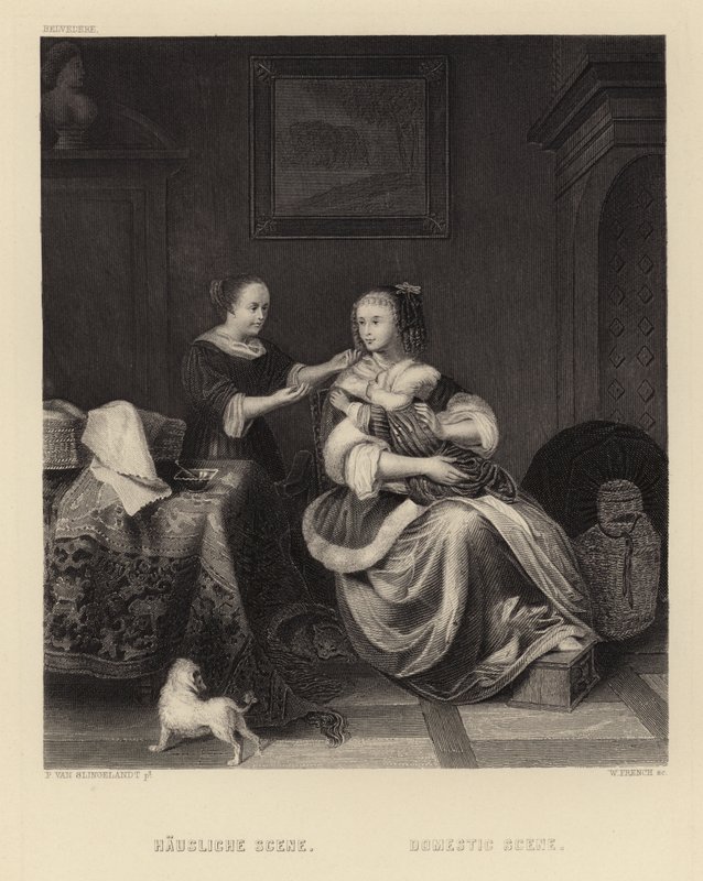 Den hjemlige scene af Pieter Cornelisz van Slingelandt