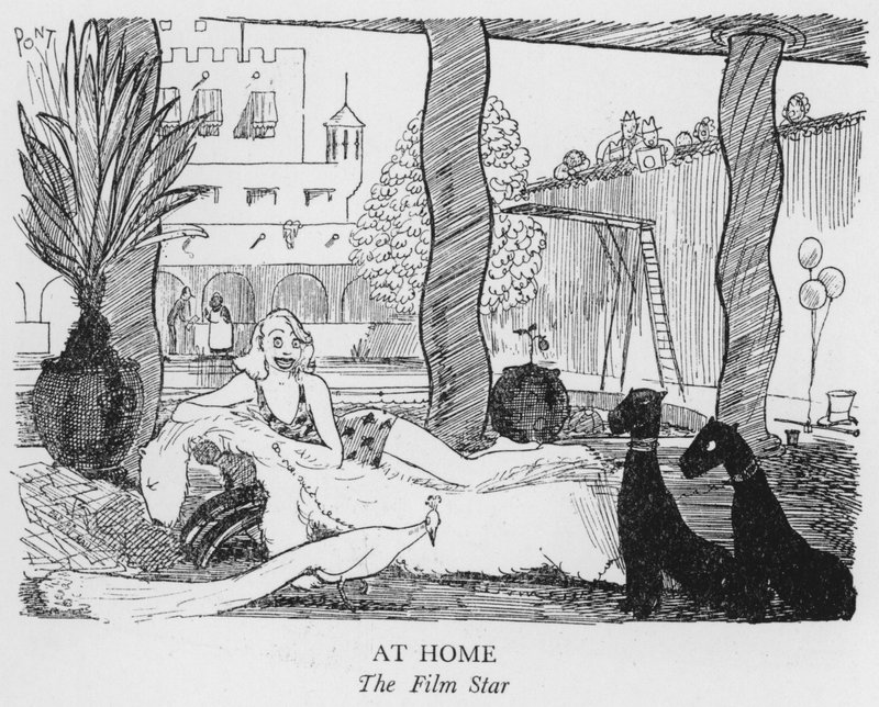 At Home, The Film Star (litho) af Pont