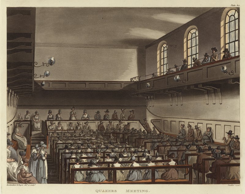 Kvækere møde af Pugin and Rowlandson