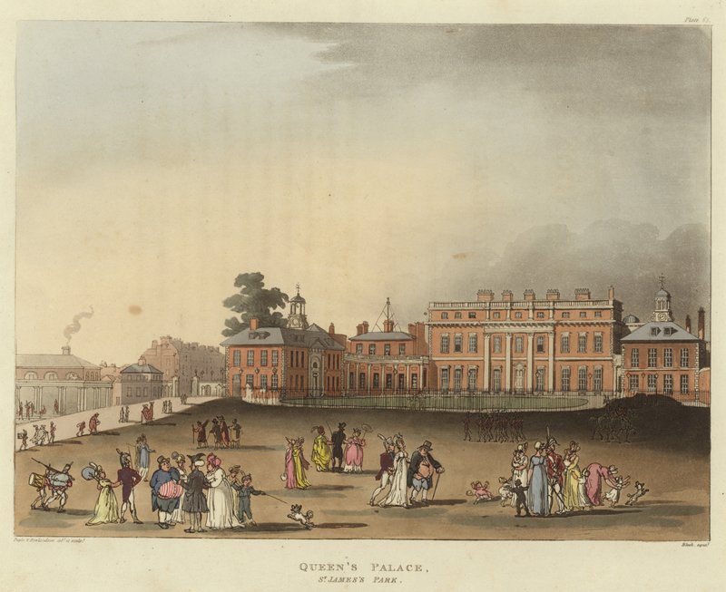 Dronningens Palads af Pugin and Rowlandson