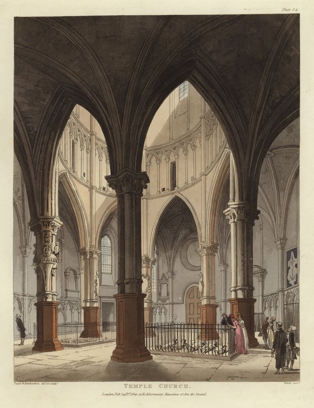 Tempel Kirke af Pugin and Rowlandson