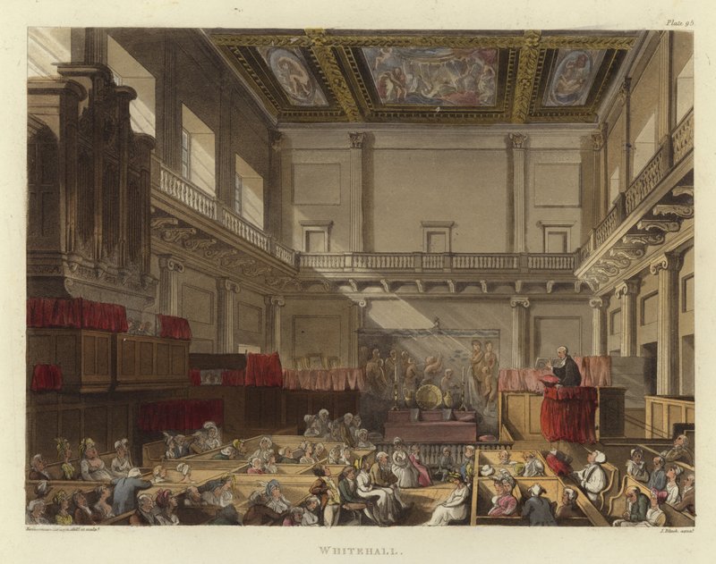 Whitehall af Pugin and Rowlandson