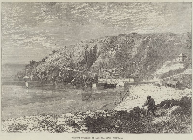Granitbrud i Lamorna Cove, Cornwall af R. Dudley