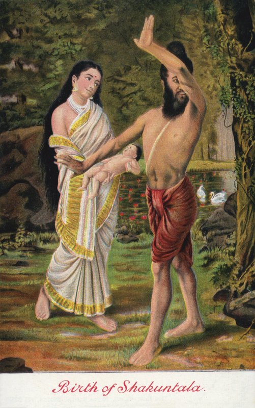 Shakuntalas fødsel af Raja Ravi Varma