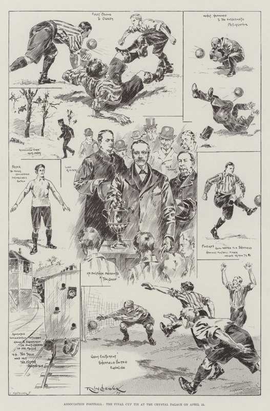 Association Football, Final Cup Uafgjort i Crystal Palace den 15. april af Ralph Cleaver