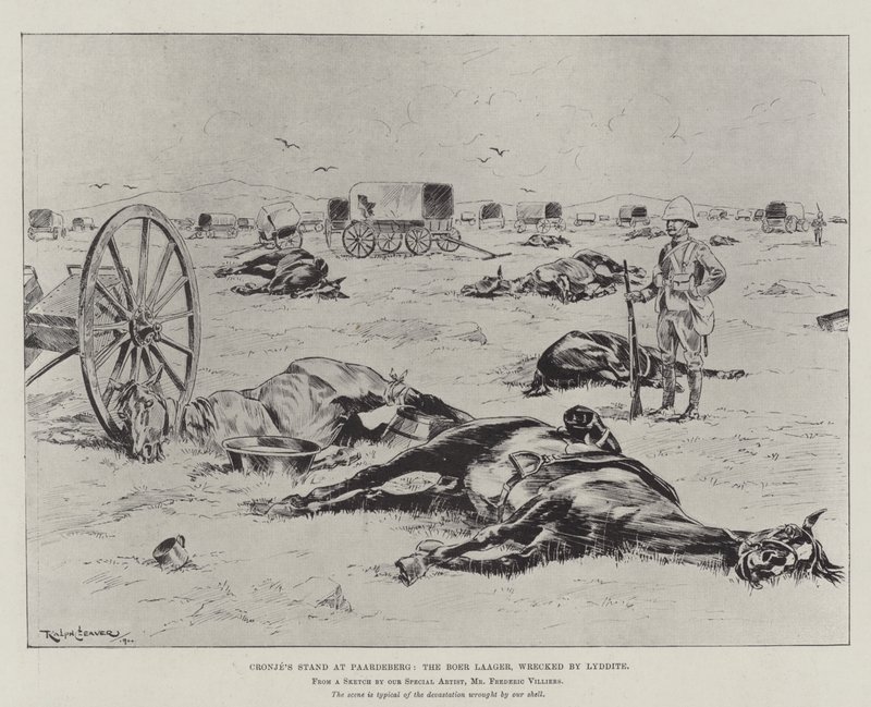 Cronjes Stand ved Paardeberg, Boer Laager, ødelagt af Lyddite af Ralph Cleaver