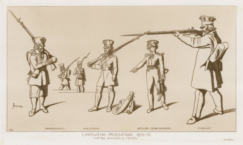 Preussisk Landwehr, 1813-15. af Raphael Jacquemin