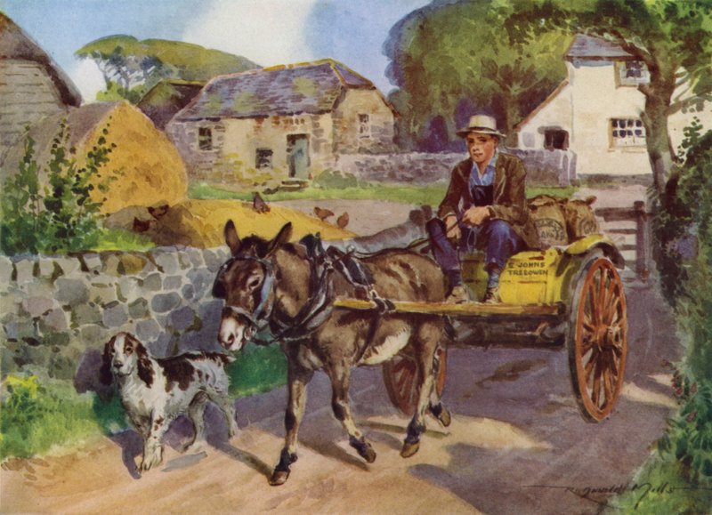 Illustration til My Farm (farve litho) af Reginald Mills
