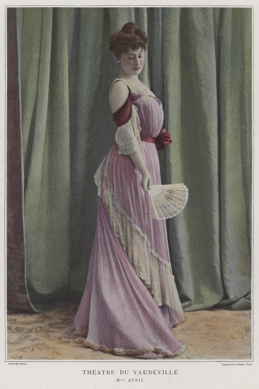 Mademoiselle Avril, fransk skuespillerinde (farvet foto) af Reutlinger Studio