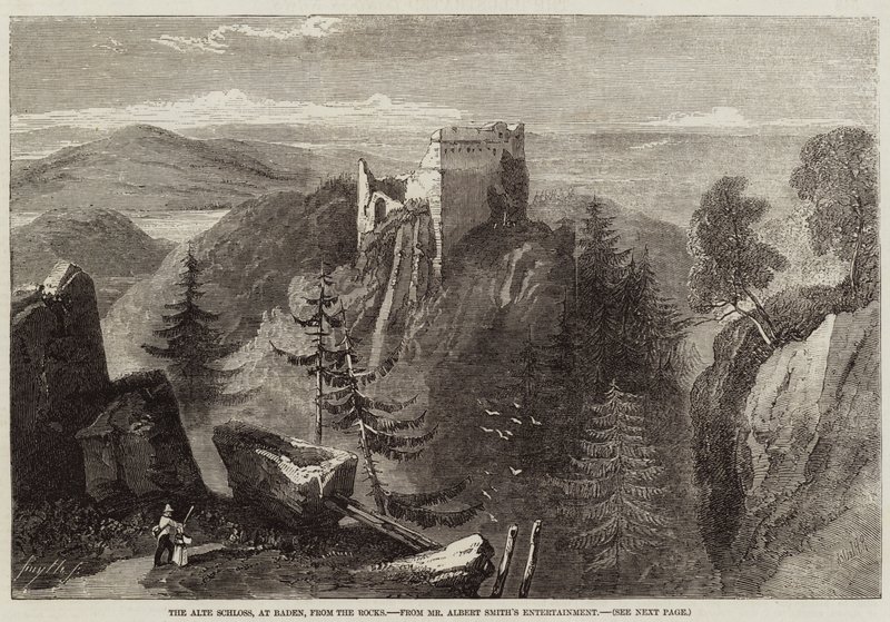 Alte Schloss, i Baden, fra klipperne af Richard Principal Leitch