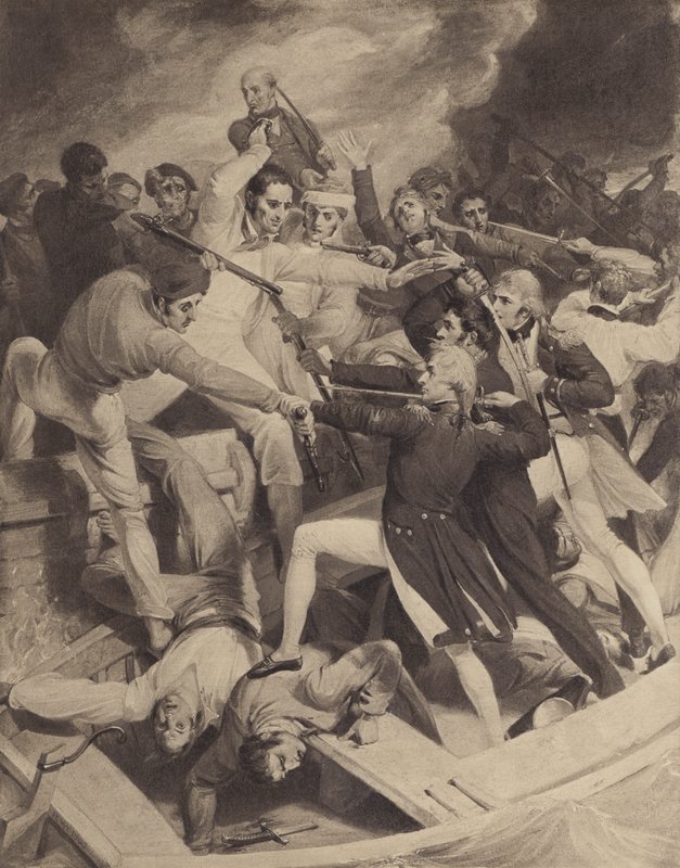 Kontreadmiral Nelsons konflikt med en spansk opsendelse, 3. juli 1797 af Richard after Westall