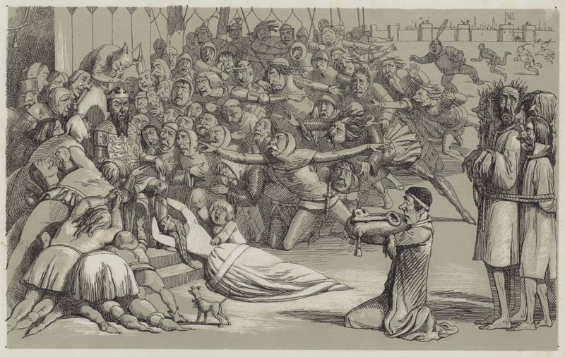 Overgivelse af Calais (akvaratint) af Richard Doyle