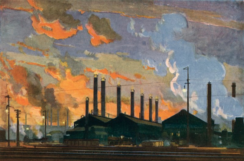 British Industries, Steel (farve litho) af Richard Jack