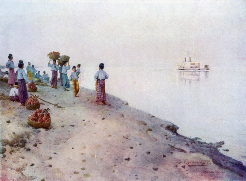 Venter på damperen, tidlig morgen af Robert George Talbot Kelly