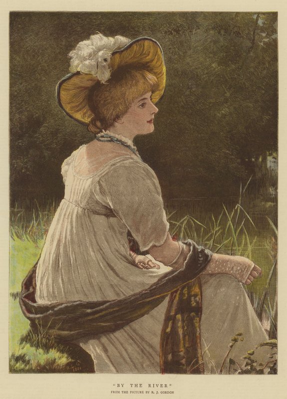 Ved floden (chromolitho) af Robert James Gordon