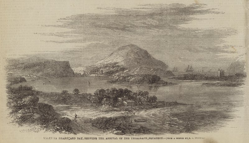 Valentia Island og bugten, med Telegraph Squadronens ankomst af Robert L. Stopford