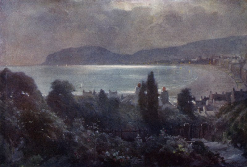 A Nocturne, Llandudno Bay (farve litho) af Robert (after) Fowler