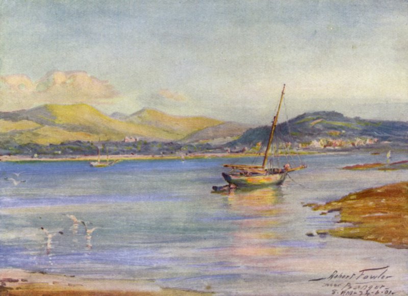 I nærheden af Bangor (farve litho) af Robert (after) Fowler