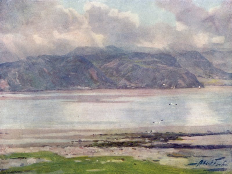 I nærheden af ​​Menai-strædet (farvet sten) af Robert (after) Fowler