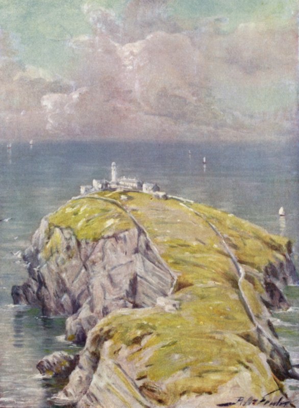 The Stack, Holyhead (farve litho) af Robert (after) Fowler