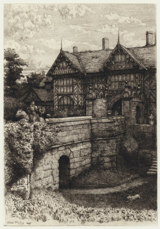 Speke Hall (ætsning) af Robert Kent (after) Thomas