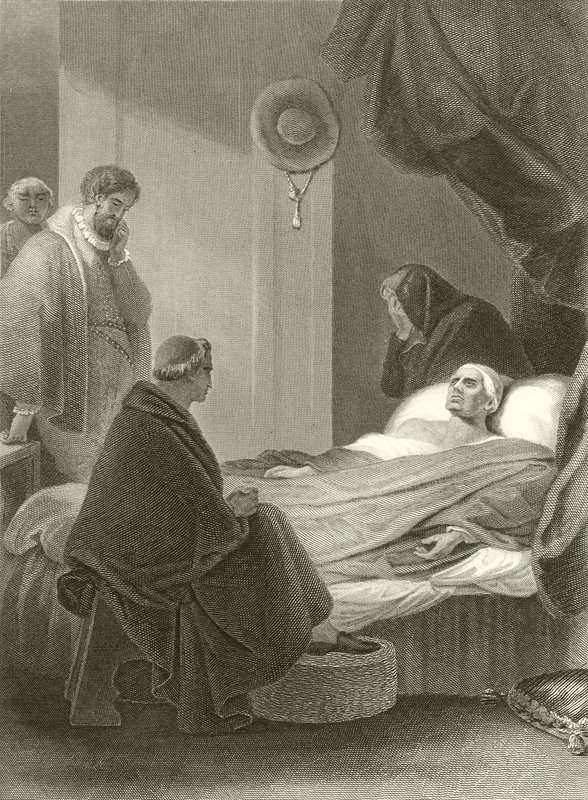 Kardinal Wolseys død af Robert Smirke