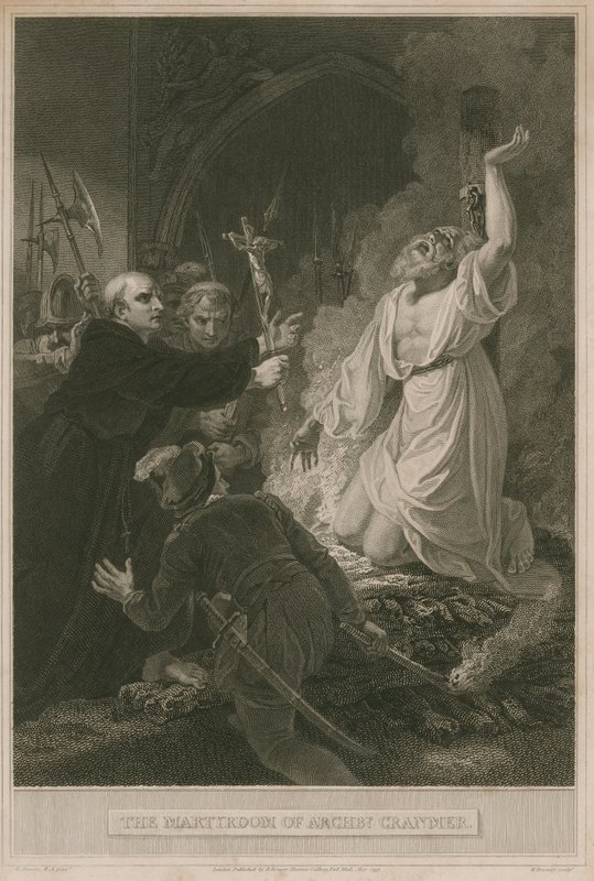 Ærkebiskop Cranmers martyrdød af Robert Smirke