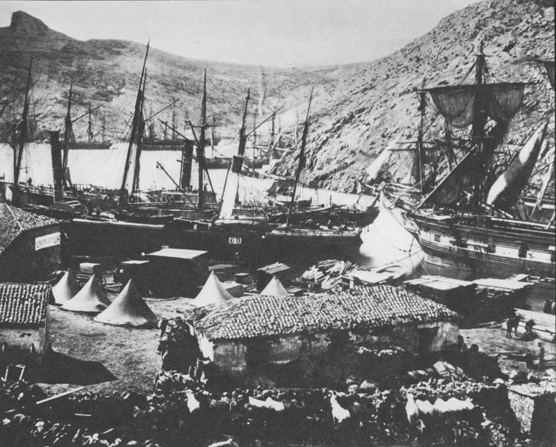 Balaclava Harbour under Krimkrigen af Roger Fenton