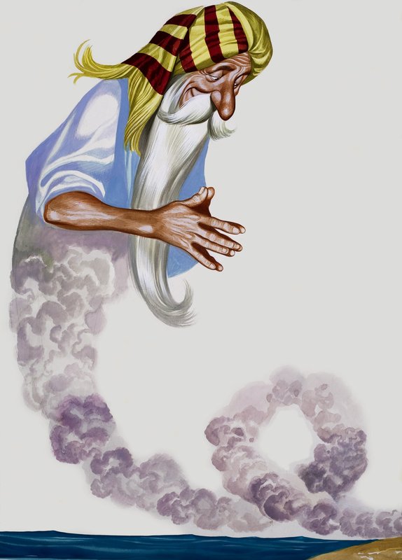 Genie (gouache på papir) af Ron Embleton