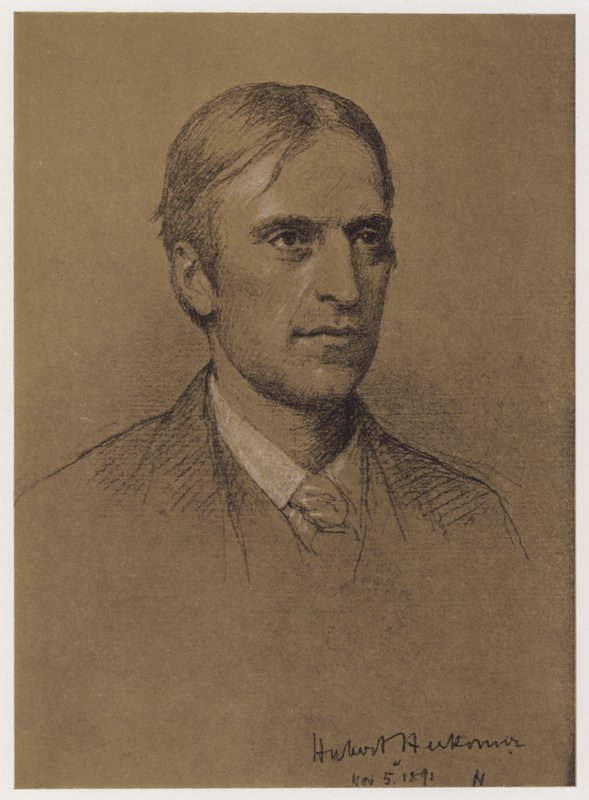 Professor Hubert Herkomer (litho) af Rudolf Lehmann