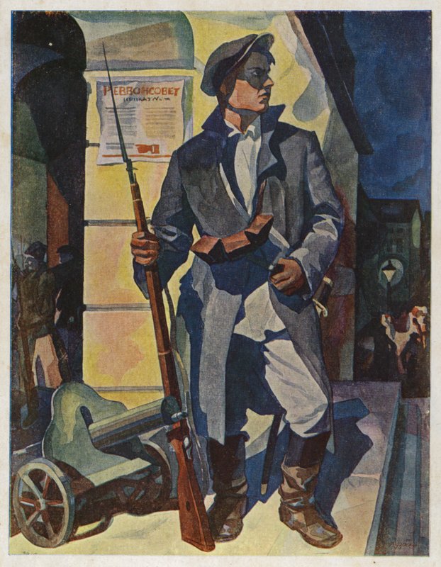 Oktobernat 1917 i Smolny, St. Petersborg, c1929 af Rudolph Frenz