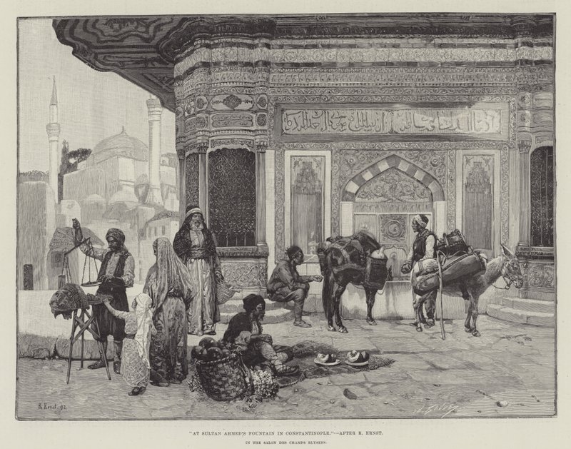 Ved Sultan Ahmeds springvand i Konstantinopel af Rudolphe Ernst