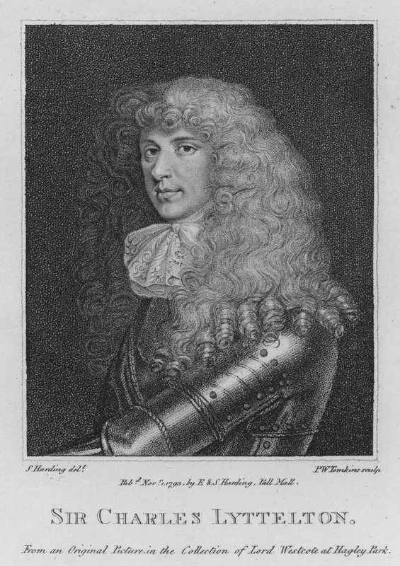Sir Charles Lyttelton (gravering) af S. (after) Harding